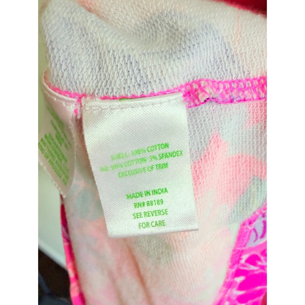 Lilly Pulitzer Girls XL 12-14 Pink Floral French Terry Long Sleeve Pocket Dress - Picture 5 of 6